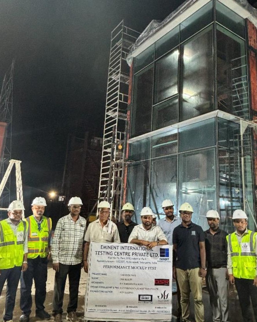 The team after a successful night test of the DSR Tech Park mock-up